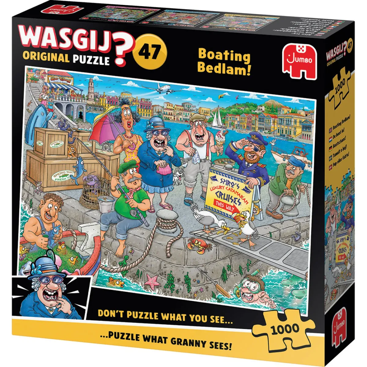 Jumbo Tekening|1000-1499<Wasgij Original 47 - De boot in! - 1000 stukjes