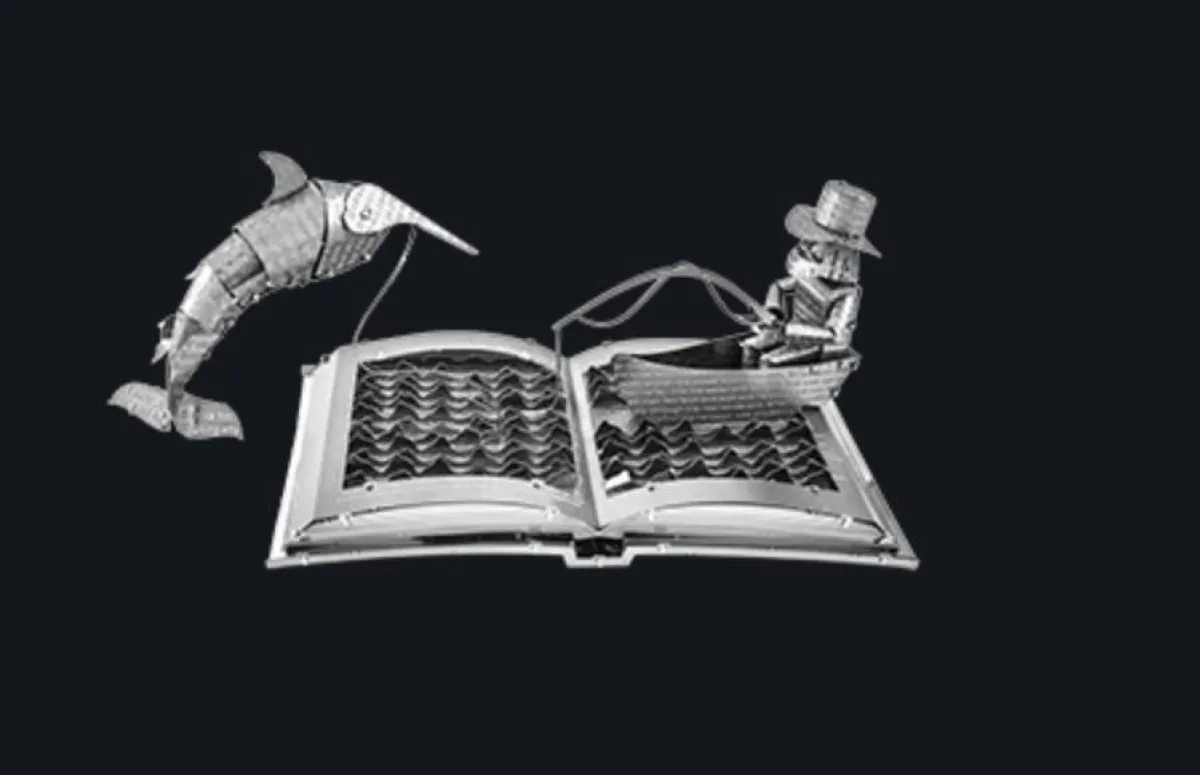Metal Earth 3d Puzzels<De oude man en de zee Boeksculptuur - 3D puzzel