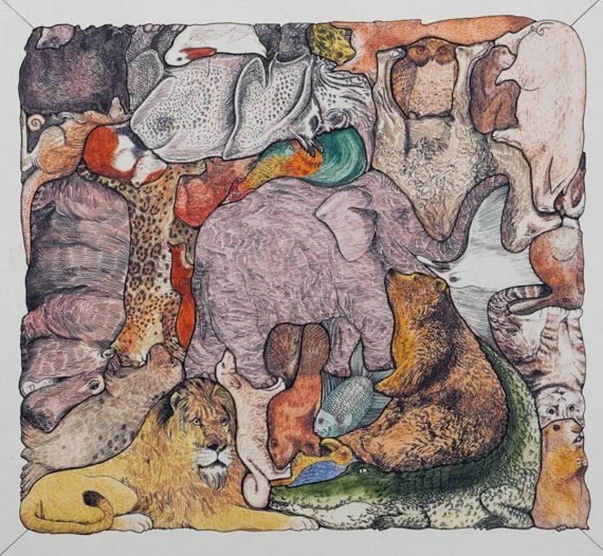 Kinderen MeterMorphosen Speciale Vorm|Tekening<Dierenpuzzel - Een beeld uit 33 dieren - F.K. Waechter - 33 stukjes