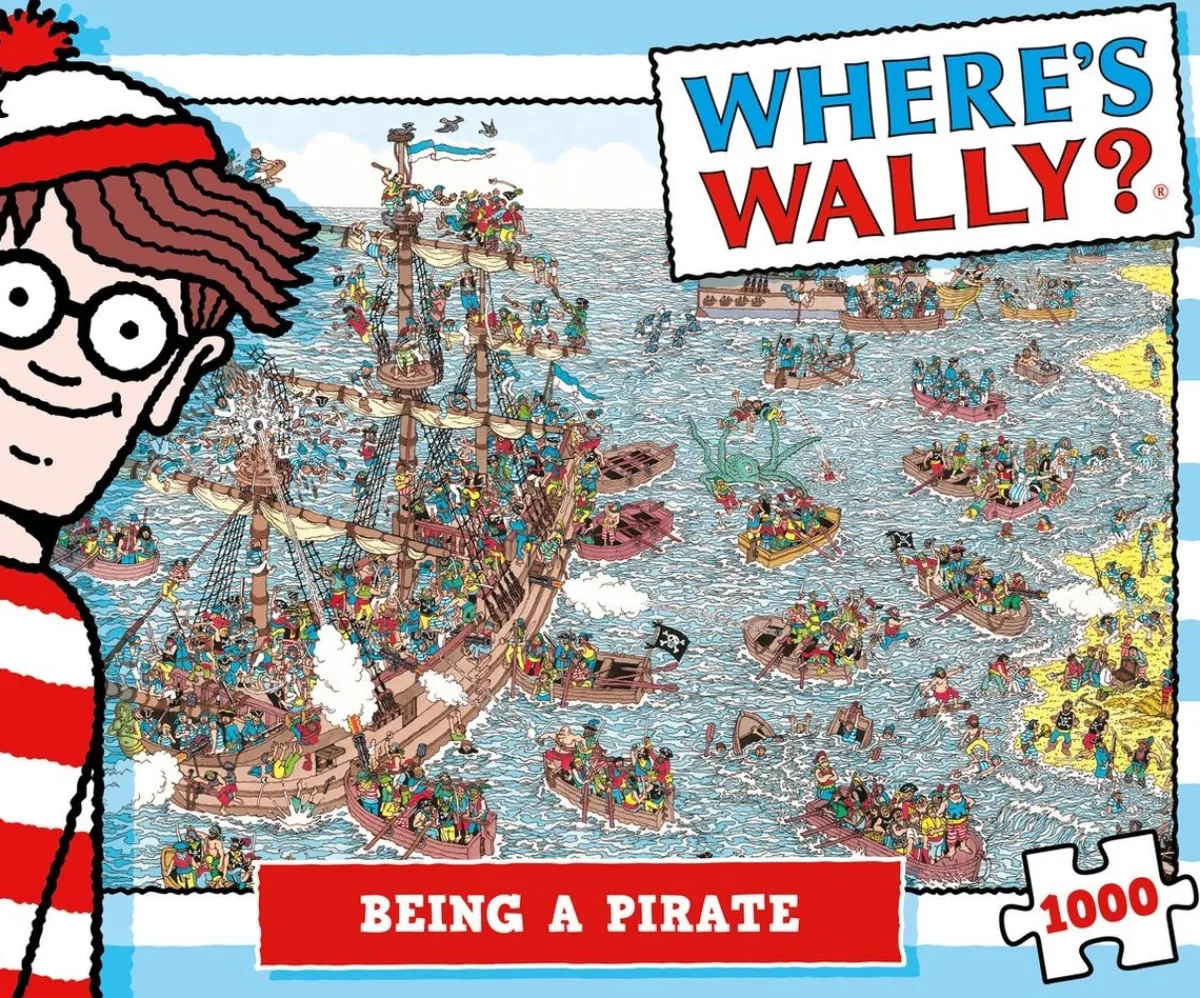 Plenty Gifts Tekening|1000-1499<Waar is Wally - Bij de Piraten - leg- en zoekpuzzel van 1000 stukjes