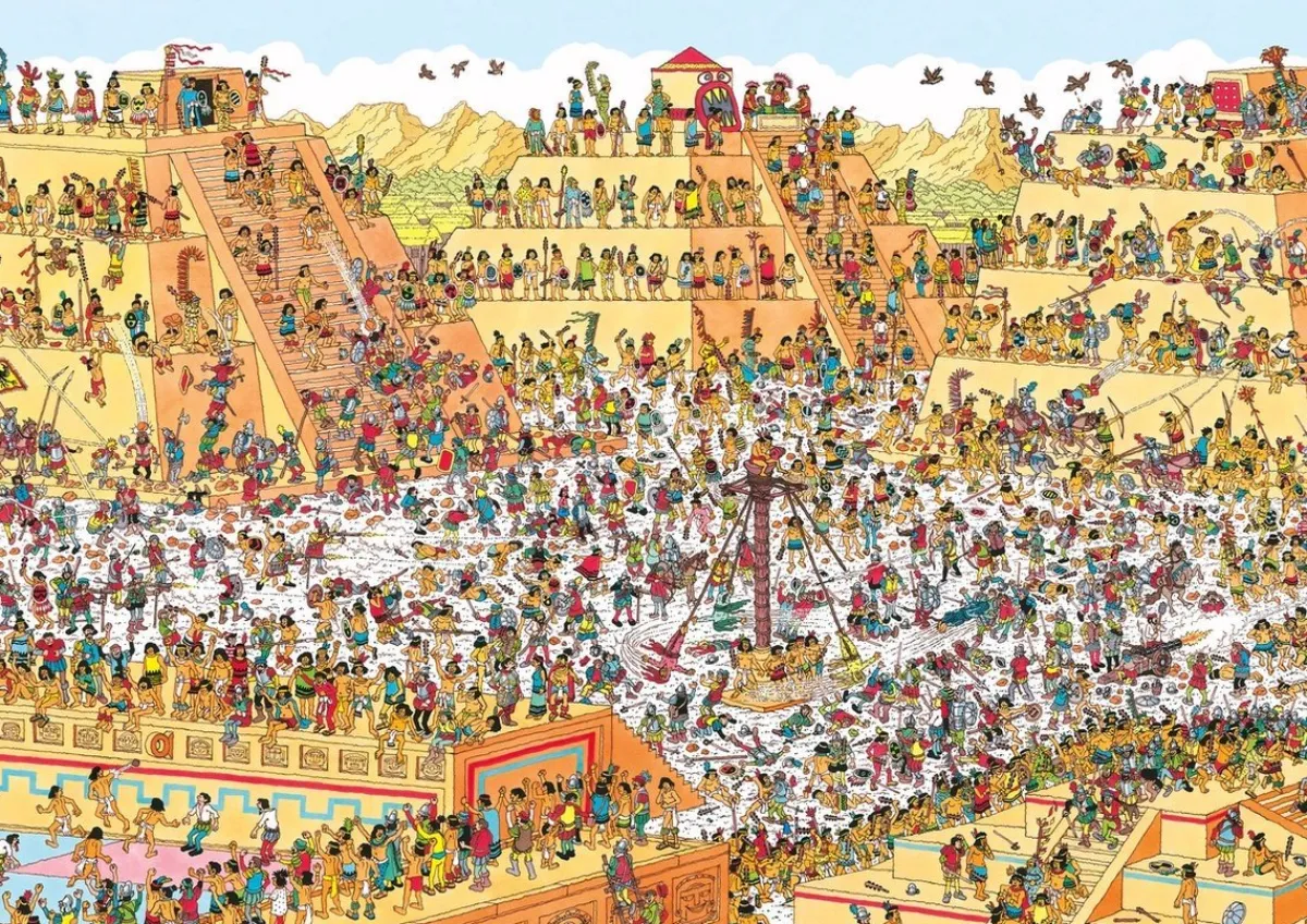 Plenty Gifts Tekening|1000-1499<Waar is Wally - De Azteken - leg- en zoekpuzzel van 1000 stukjes