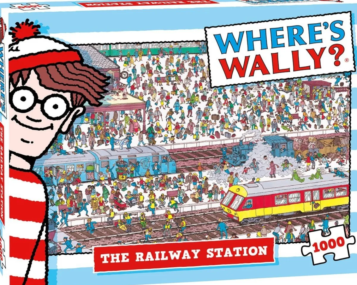 Plenty Gifts Tekening|1000-1499<Waar is Wally - Het Treinstation - leg- en zoekpuzzel van 1000 stukjes