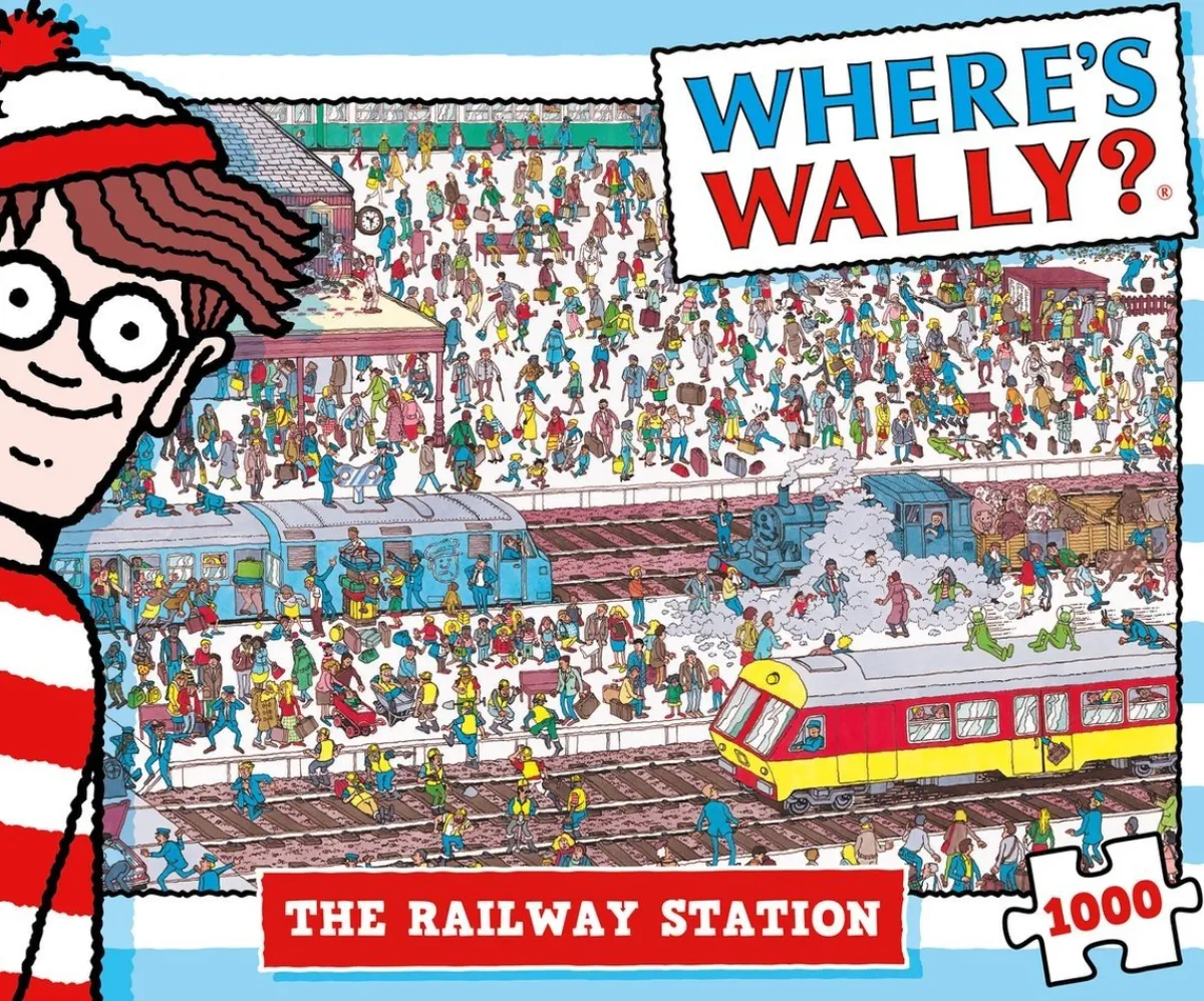 Plenty Gifts Tekening|1000-1499<Waar is Wally - Het Treinstation - leg- en zoekpuzzel van 1000 stukjes