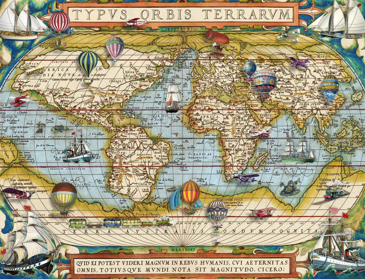 Ravensburger Astrologie & Wereldkaarten|2000 En Meer<Around the World - puzzel van 2000 stukjes