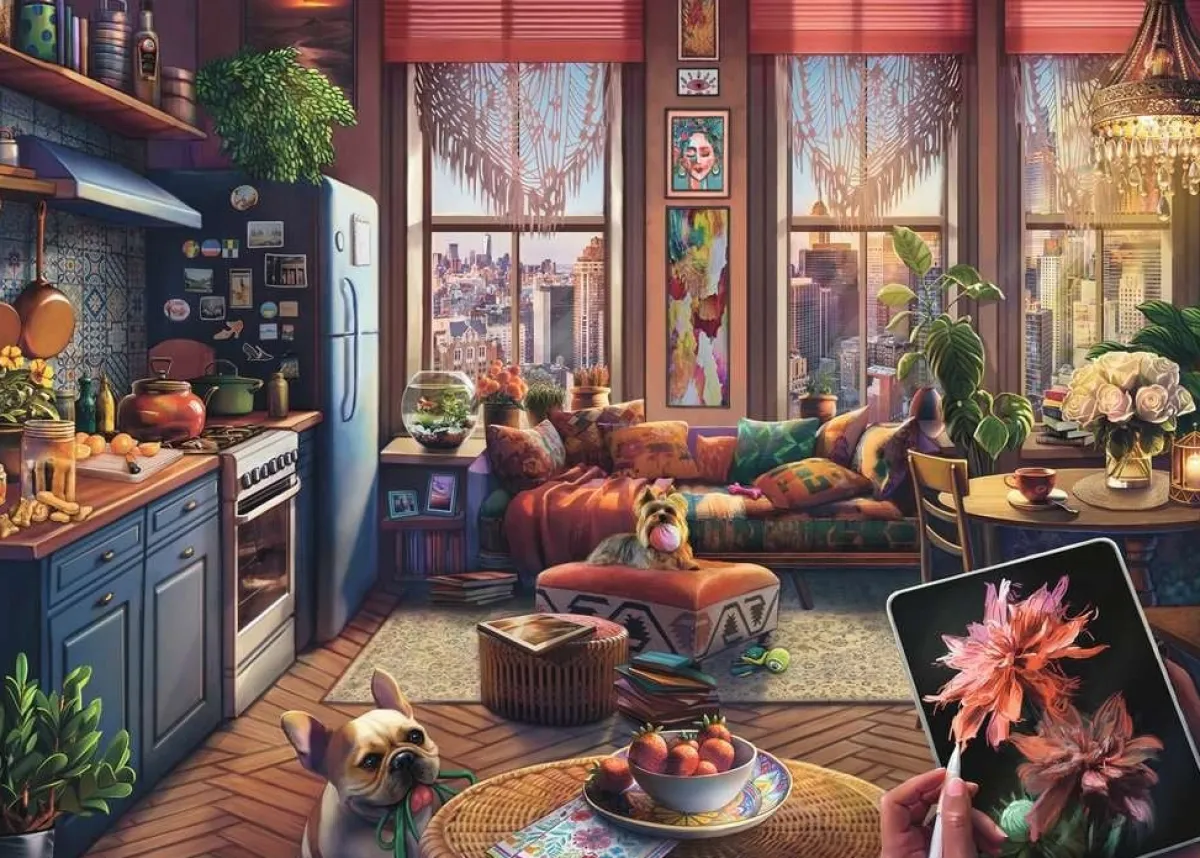Ravensburger Tekening|500-999<Cozy Boho Studio - 500 XL stukjes