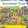Kinderen Ravensburger Tekening|Legpuzzels<De boerderij - 3 puzzels van 49 stukjes