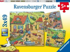 Kinderen Ravensburger Tekening|Legpuzzels<De boerderij - 3 puzzels van 49 stukjes