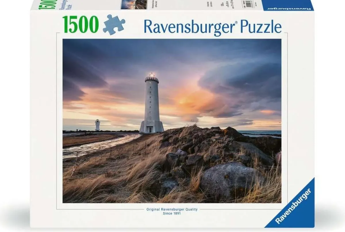 Ravensburger Landschappen|1500-1999<De vuurtoren van Akranes - Ijsland - puzzel van 1500 stukjes