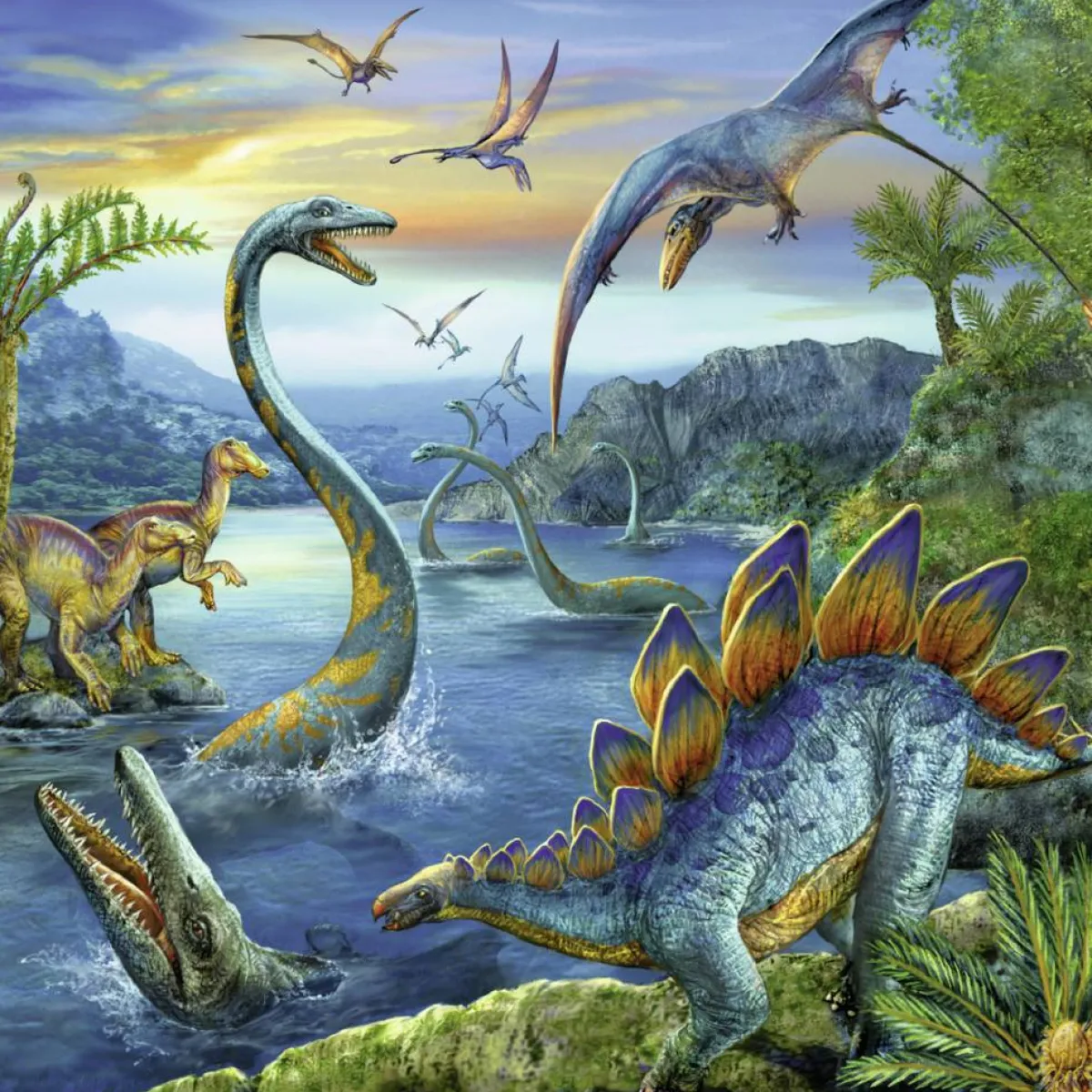 Kinderen Ravensburger Dieren|Legpuzzels<Dinosauriërs - 3 x 49 stukjes