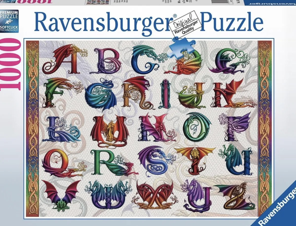 Ravensburger Fantasy|1000-1499<Drakenalfabet - puzzel van 1000 stukjes
