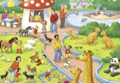 Kinderen Ravensburger Dieren|Legpuzzels<Een dag in de dierentuin - 2 puzzels van 24 stukjes