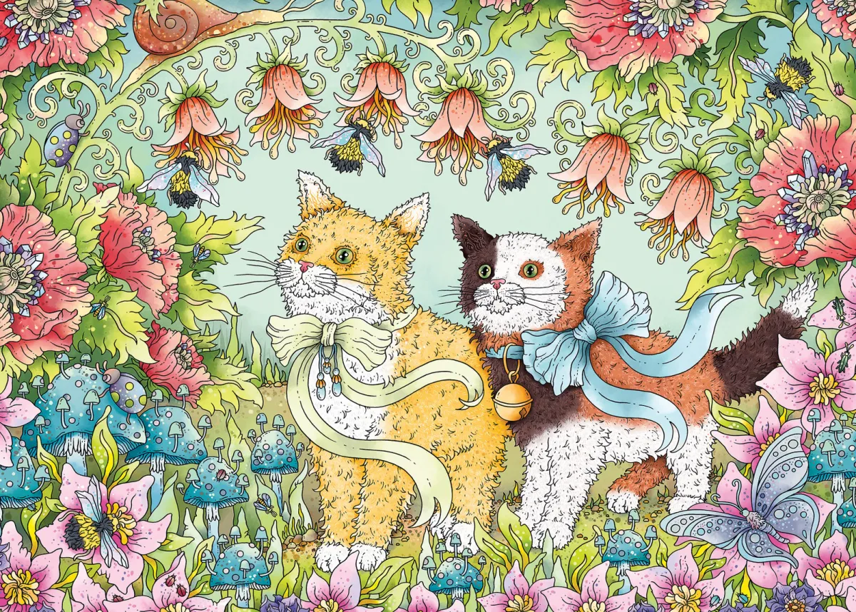 Ravensburger Tekening|Dieren<Kattenvriendschap - puzzel van 1000 stukjes
