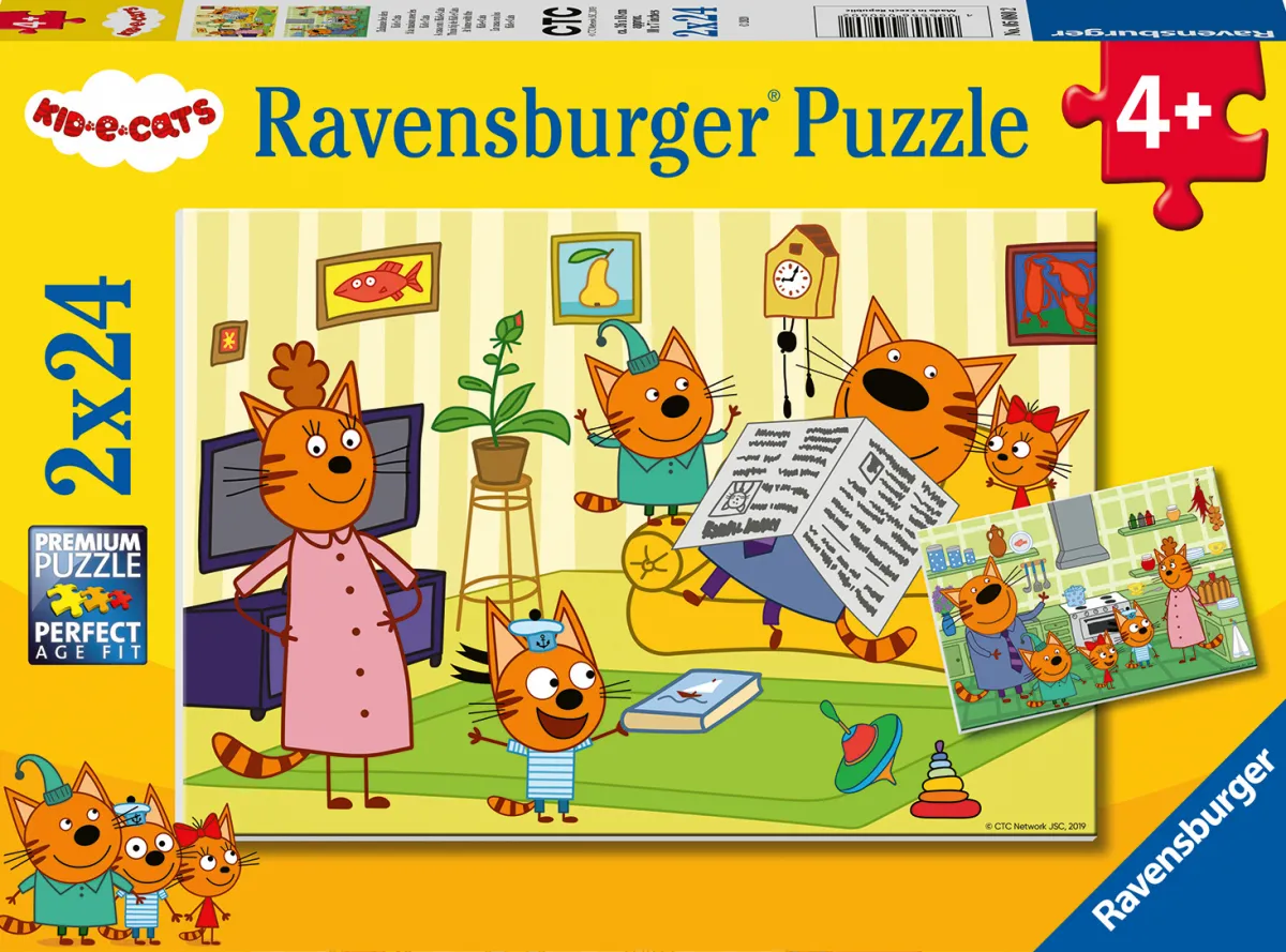 Kinderen Ravensburger Tekening|Legpuzzels<Kid-e-Cats - 2 puzzels van 24 stukjes