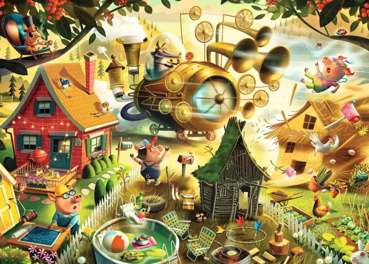 Ravensburger Tekening|Kunst En Cultuur<Kijk uit kleine biggetjes! - Dean MacAdam - puzzel van 1000 stukjes
