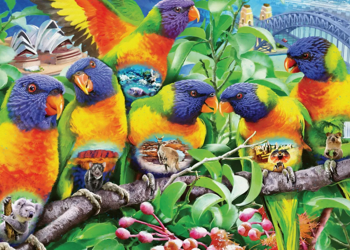 Ravensburger Dieren|Kunst En Cultuur<Land van de Lorikeets - puzzel van 1000 stukjes