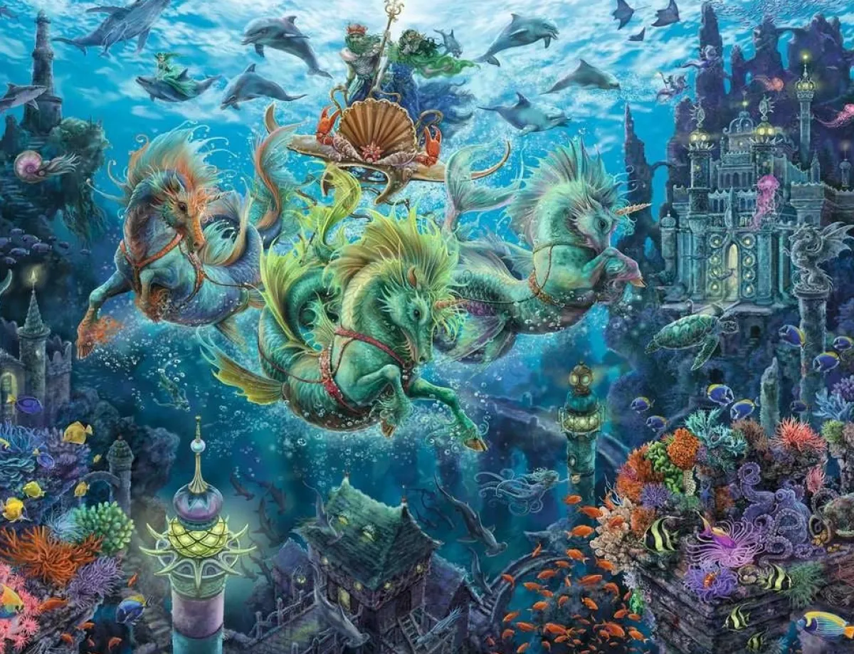 Ravensburger Fantasy|Tekening<Onderwater magie - puzzel van 2000 stukjes