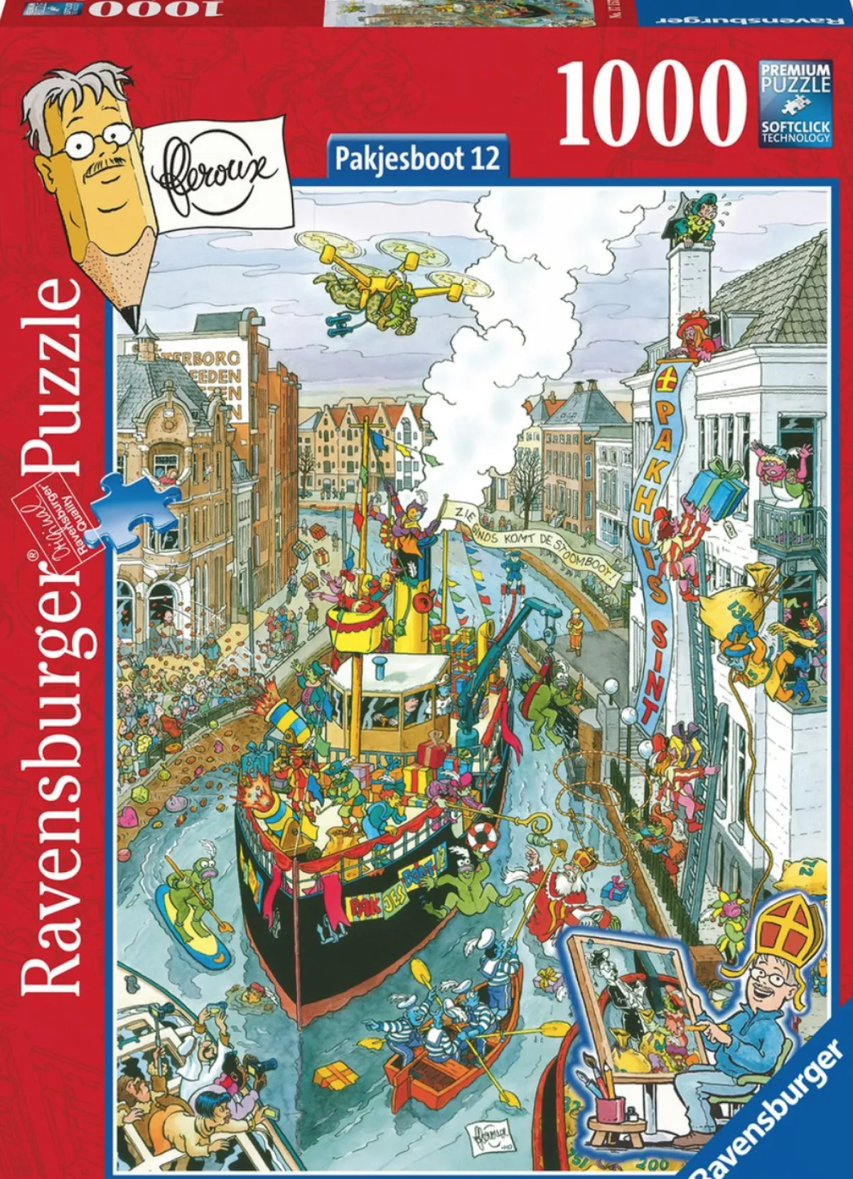 Ravensburger Tekening|Steden En Gebouwen<Pakjesboot - Fleroux - puzzel van 1000 stukjes