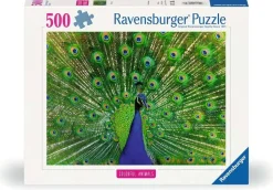 Kinderen Ravensburger Dieren|Legpuzzels<Pauw - Kleurrijke Dieren - puzzel van 500 stukjes