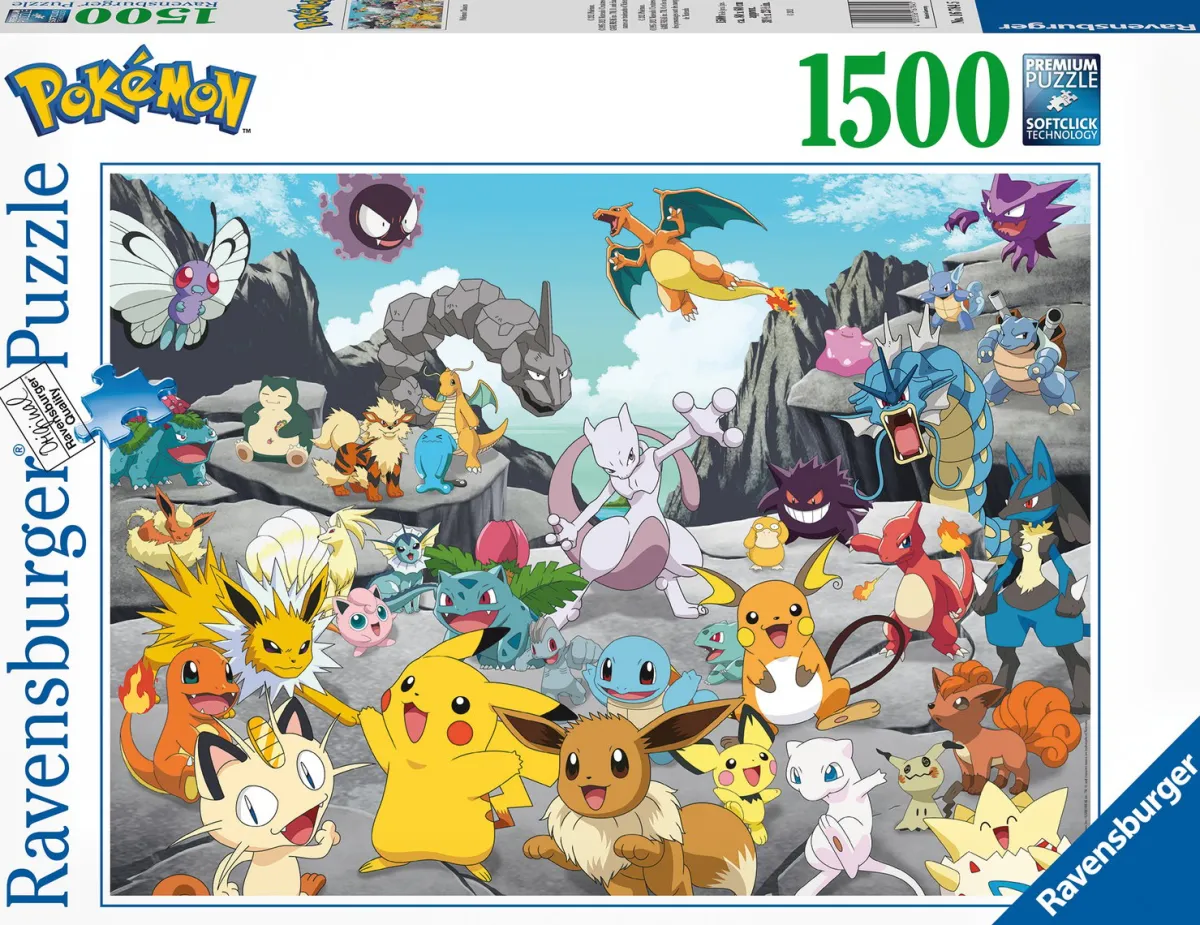Ravensburger Disney, Pixar, Marvel|1500-1999<Pokemon Classics - puzzel van 1500 stukjes
