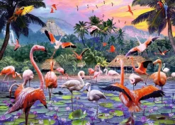Ravensburger Dieren|Landschappen<Roze Flamingo's - puzzel van 1000 stukjes