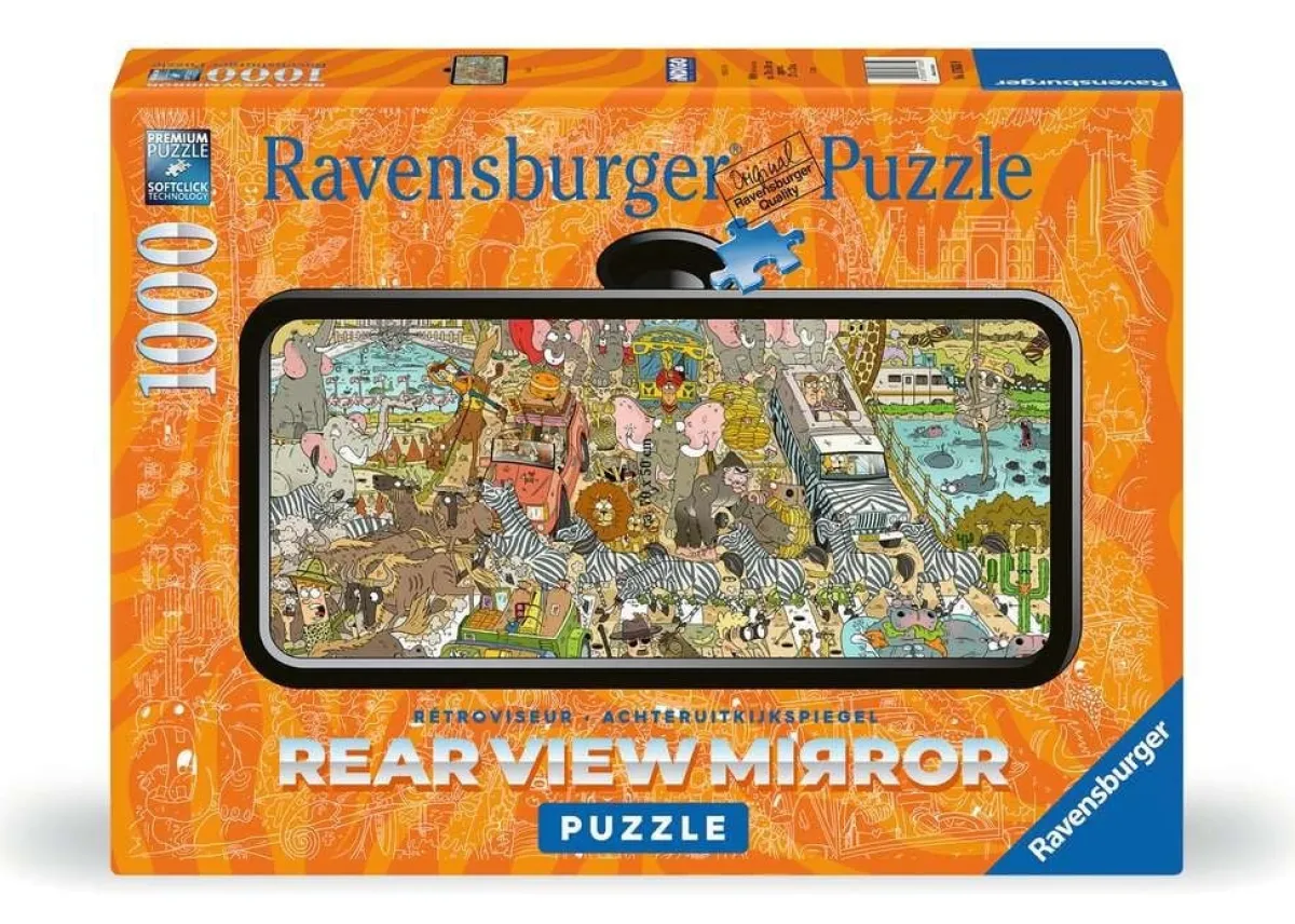 Ravensburger Tekening|1000-1499<Safari - Rearview Mirror - puzzel van 1000 stukjes