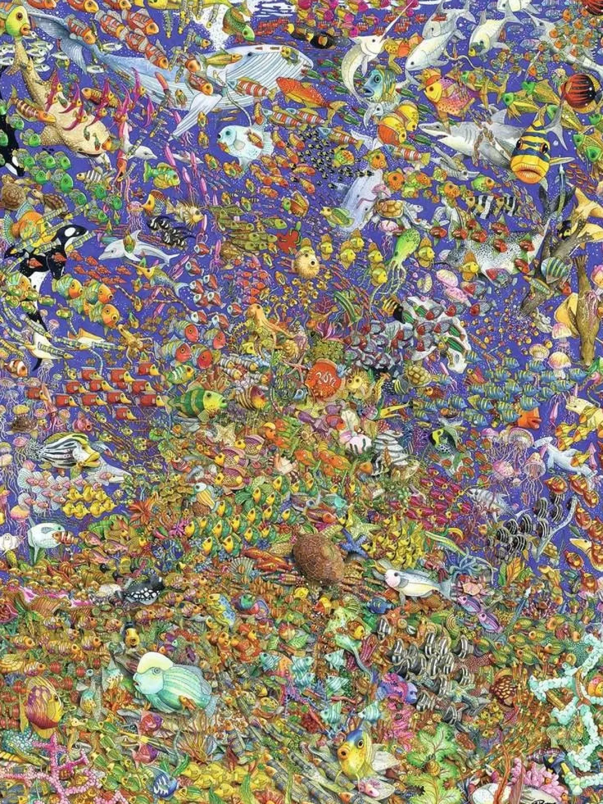 Ravensburger Tekening|Dieren<Shoal - puzzel van 1500 stukjes
