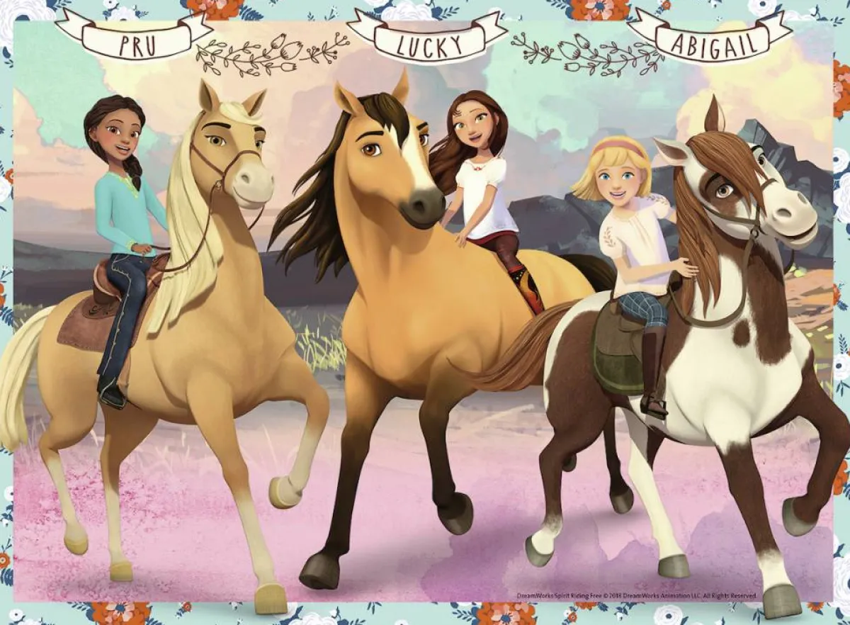 Kinderen Ravensburger Disney, Pixar, Marvel|Dieren<Spirit - Lucky en haar vriendinnen - puzzel van 100 stukjes