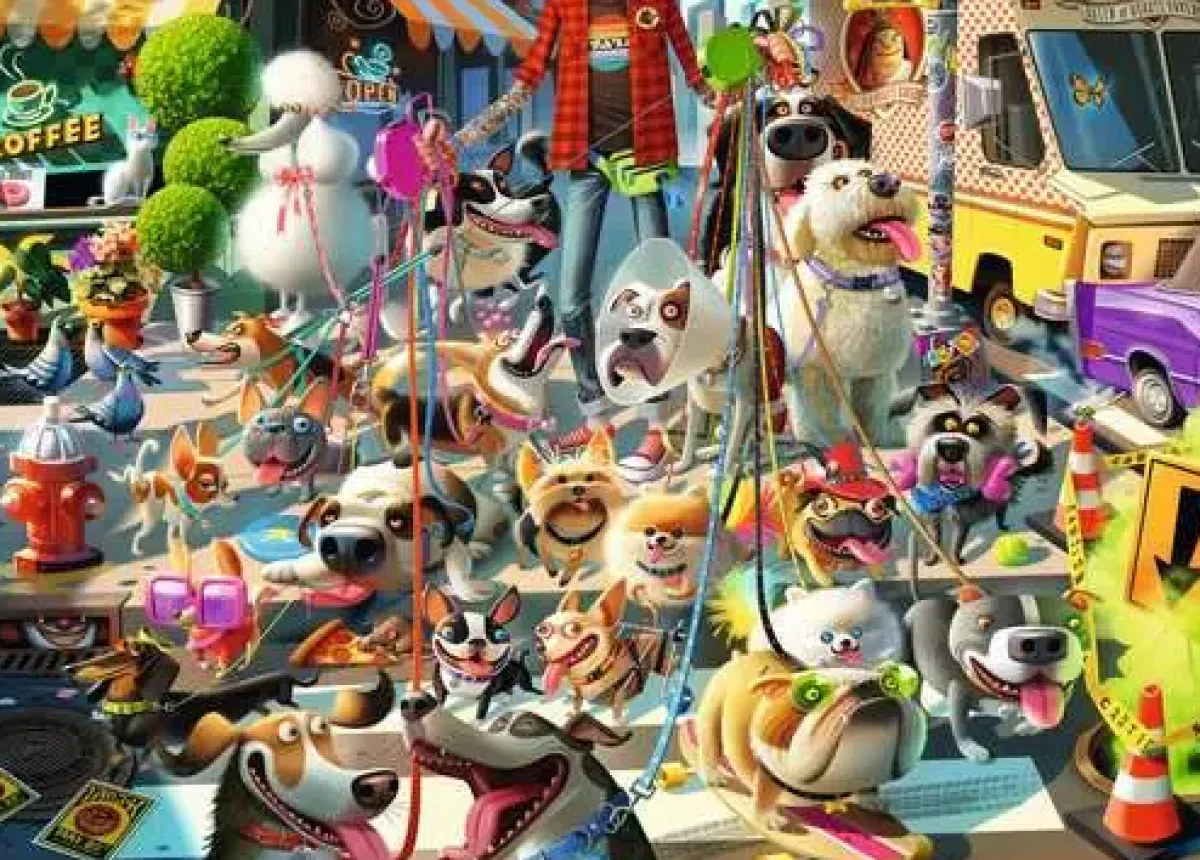 Ravensburger Tekening|1000-1499<The Dog Walker - Dean Macadam - puzzel van 1000 stukjes