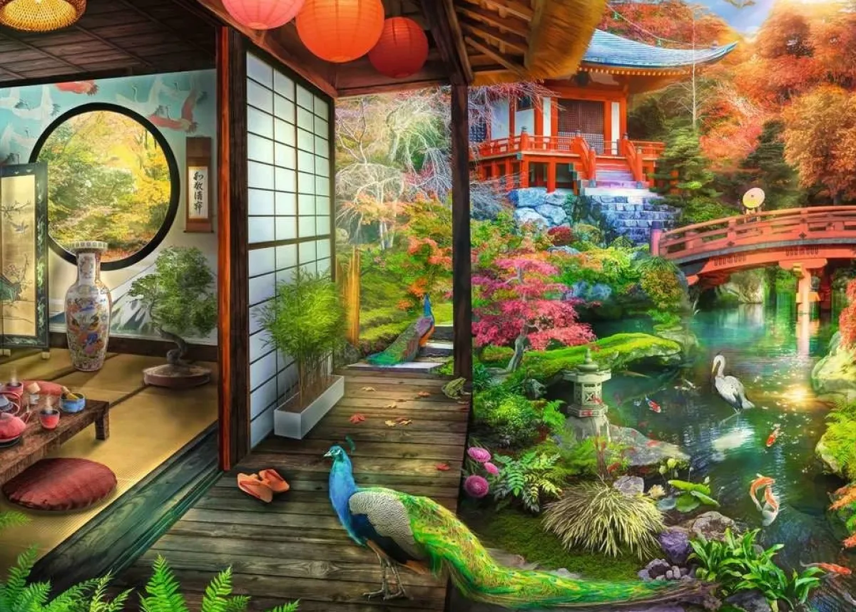 Ravensburger Kunst En Cultuur|Landschappen<Theehuis in Japanse Tuin - 1000 stukjes