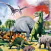 Kinderen Ravensburger Tekening|Dieren<Tussen de dinosauriërs - 100 stukjes XXL