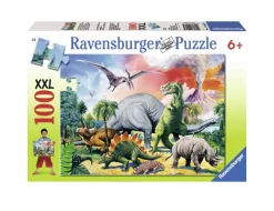 Kinderen Ravensburger Tekening|Dieren<Tussen de dinosauriërs - 100 stukjes XXL