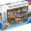 Kinderen Ravensburger Tekening|Dieren<Vliegtuig- & treinreparatie - 2 puzzels van 24 stukjes