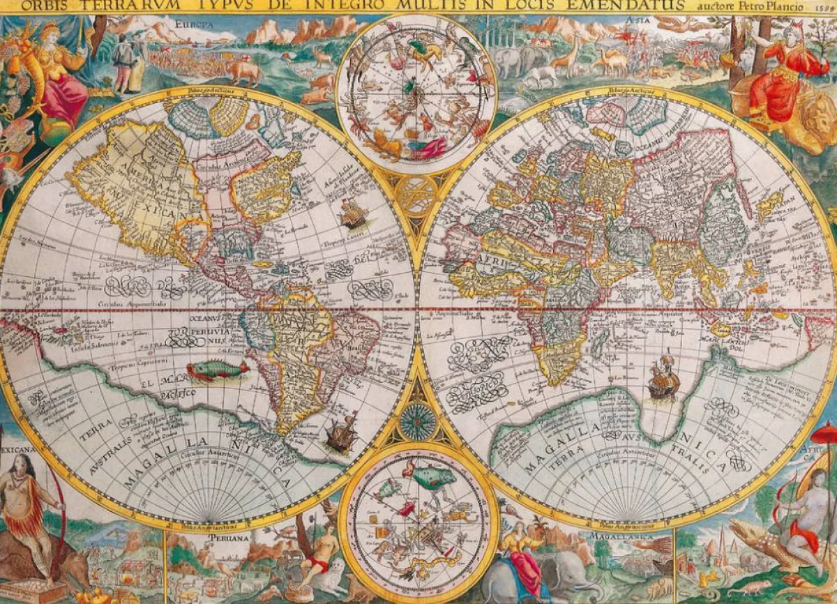 Ravensburger Kunst En Cultuur|Astrologie & Wereldkaarten<Wereldkaart uit 1594 - 1500 stukjes