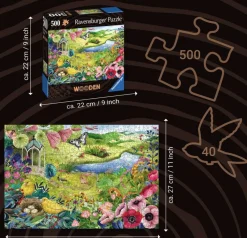 Kinderen Ravensburger Speciale Vorm|Dieren<Wilde Tuin - Houten Contourpuzzel - 500 stukjes