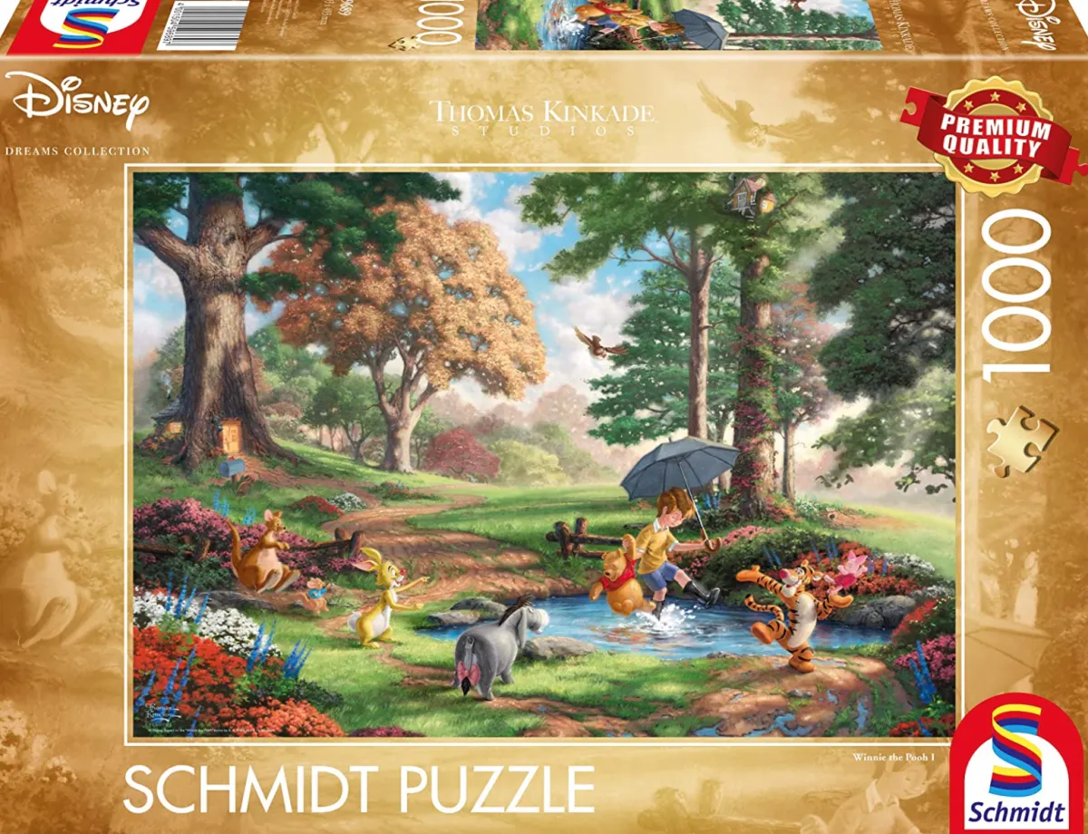 Schmidt Disney, Pixar, Marvel|1000-1499<Winnie de Poeh - Thomas Kinkade - puzzel van 1000 stukjes