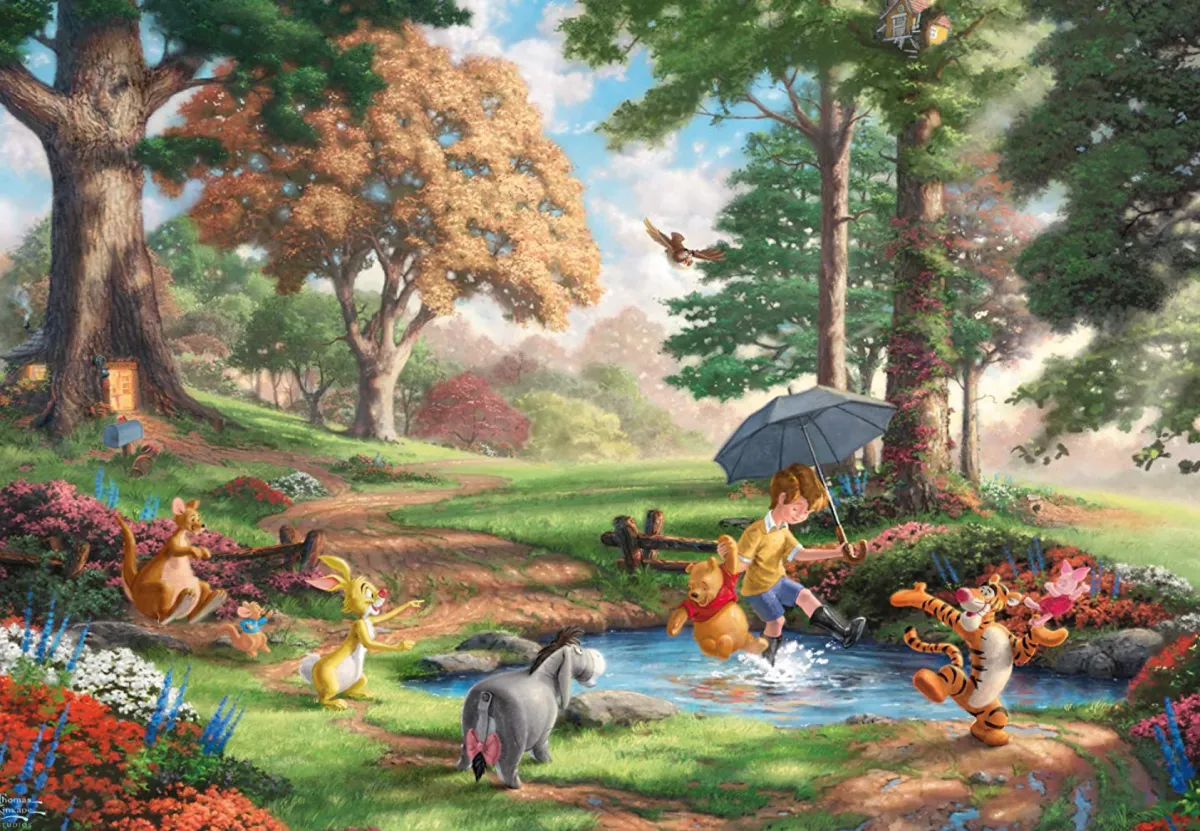 Schmidt Disney, Pixar, Marvel|1000-1499<Winnie de Poeh - Thomas Kinkade - puzzel van 1000 stukjes