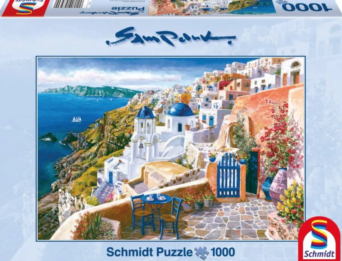 Schmidt Kunst En Cultuur|Landschappen<Zicht op het wondermooie Santorini - 1000 stukjes