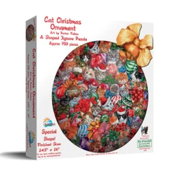 SUNSOUT Speciale Vorm|Dieren<Kerstversiering Katten - legpuzzel van 750 stukjes