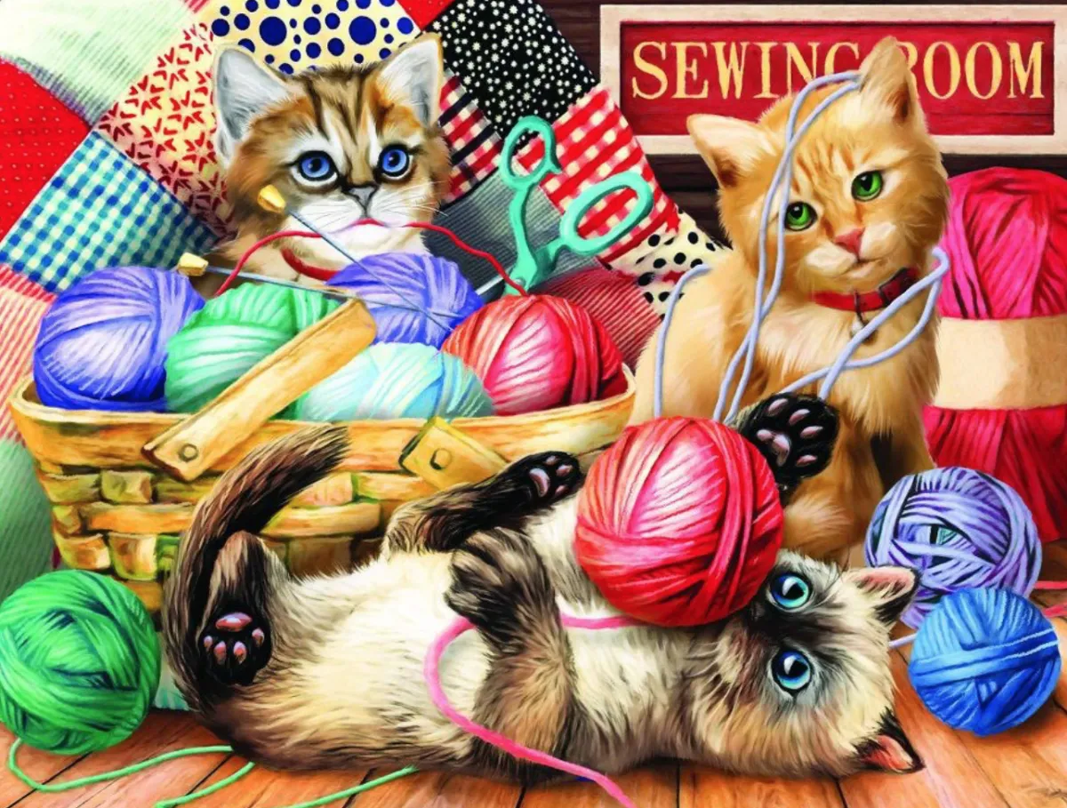 SUNSOUT Dieren|500-999<Kitties Fun Time - legpuzzel van 500 XXL stukjes