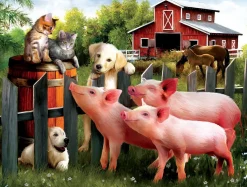 SUNSOUT Dieren|Landschappen<Making New Friends - legpuzzel van 300 XXL stukjes