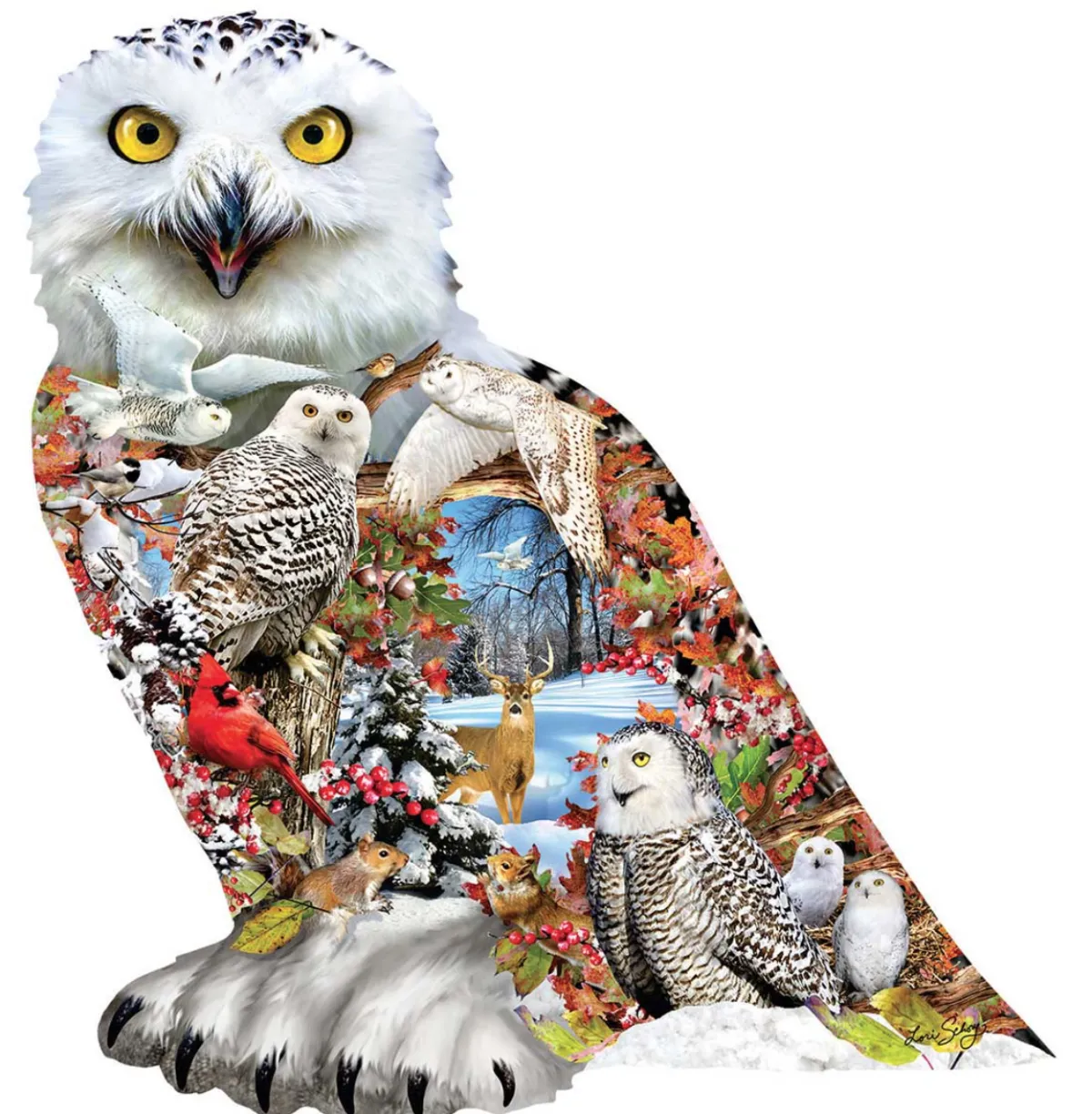 SUNSOUT Speciale Vorm|Dieren<Sneeuwuil - legpuzzel van 650 stukjes