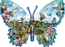 SUNSOUT Speciale Vorm|Dieren<Vlinder Boerderij - legpuzzel van 1000 stukjes